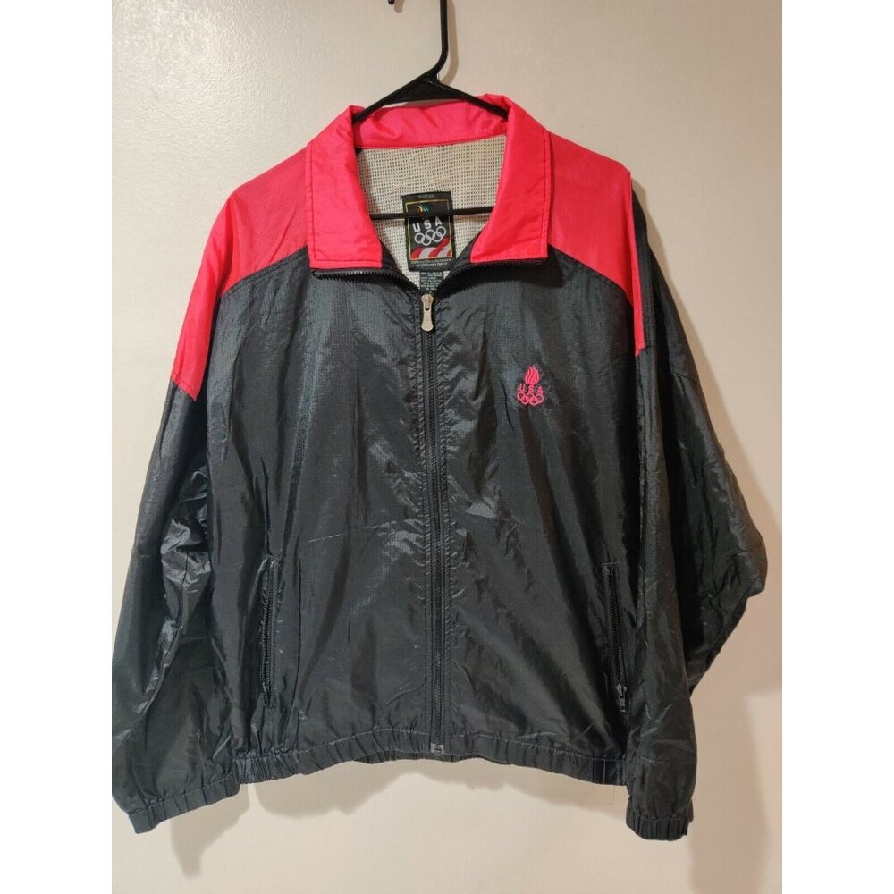 Vtg USA Olympic Apparel Women's Sz Large Windbreaker Track Jacket JC Penney’s